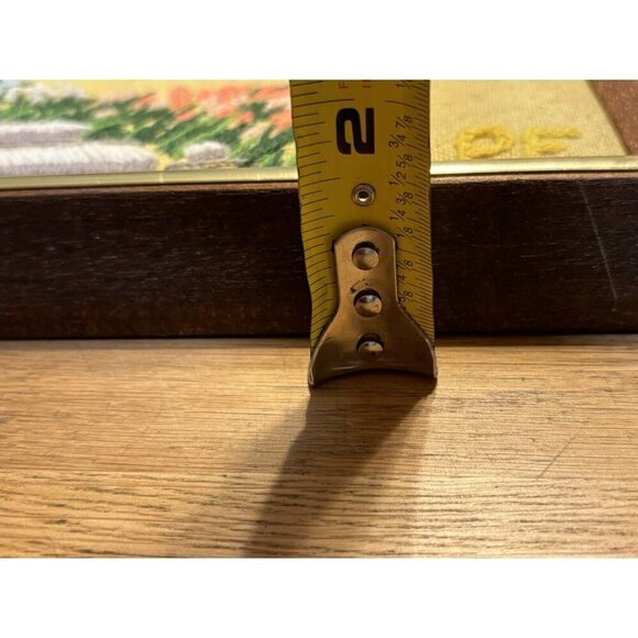 1950s Vintage Framed Garden Gazebo Picture Yarn Art Needle Point 19x15" - Picture 13 of 16